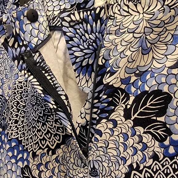 Talbots Blue and Black Floral Pants - Picture 4 of 8